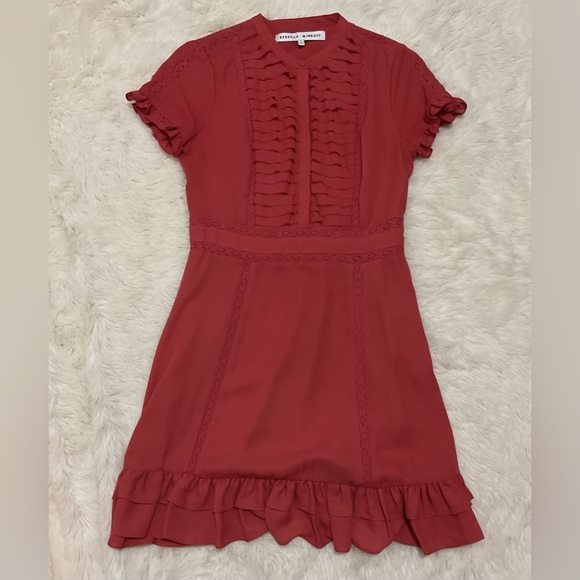 Rebecca Minkoff Ariel Tiered Ruffle Dress, Red/Coral, size 4 - Picture 10 of 16